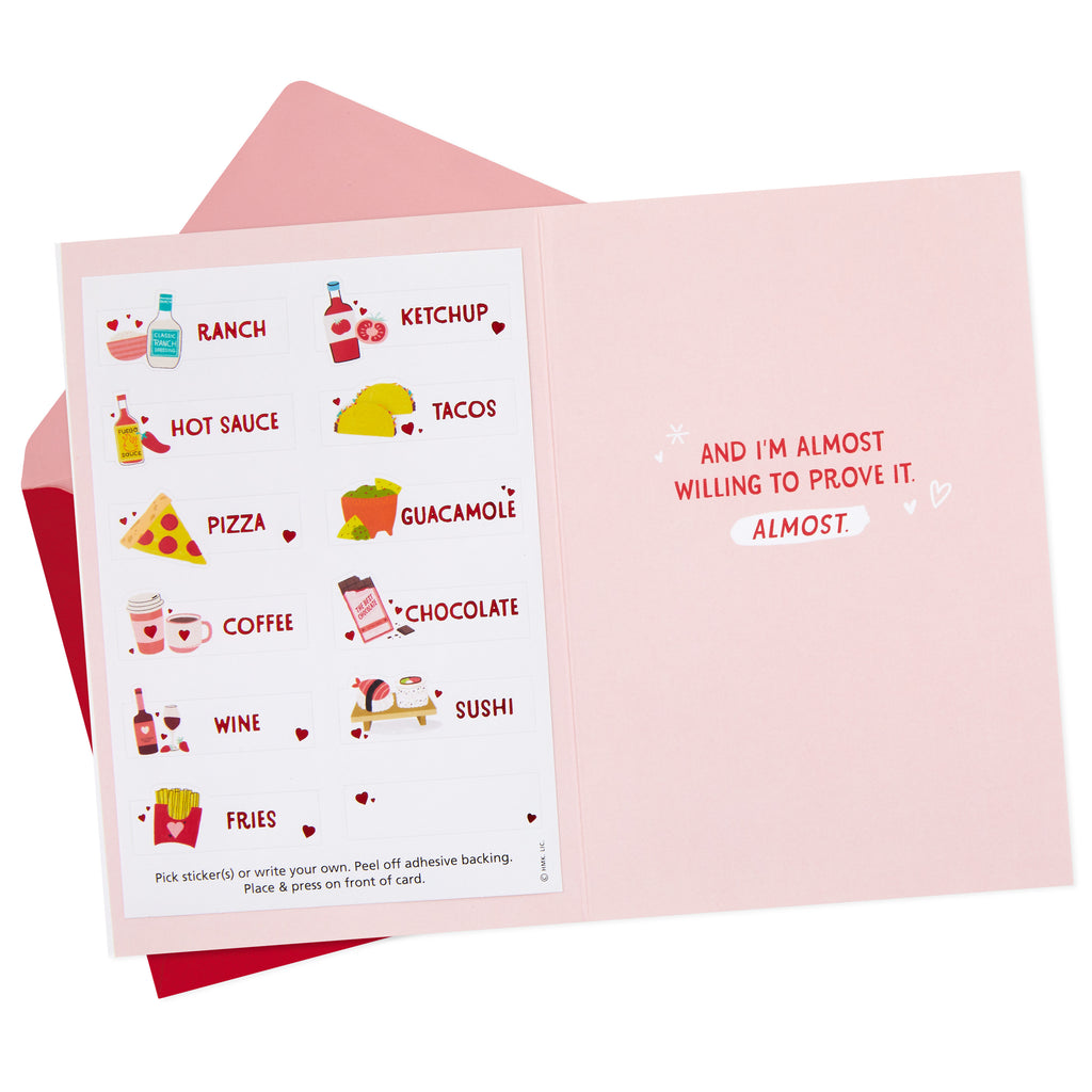 Hallmark Funny Anniversary Card, Love Card, Romantic Birthday Card (I Love You More Than . . . Fill in the Blank Stickers)