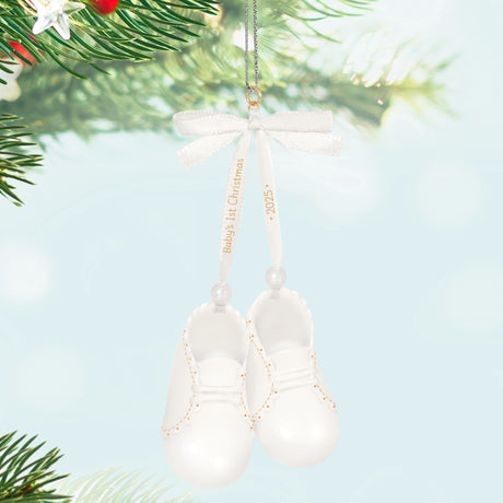 Hallmark Keepsake Christmas Ornament (Baby's 1st Christmas Baby Booties 2025, Porcelain)