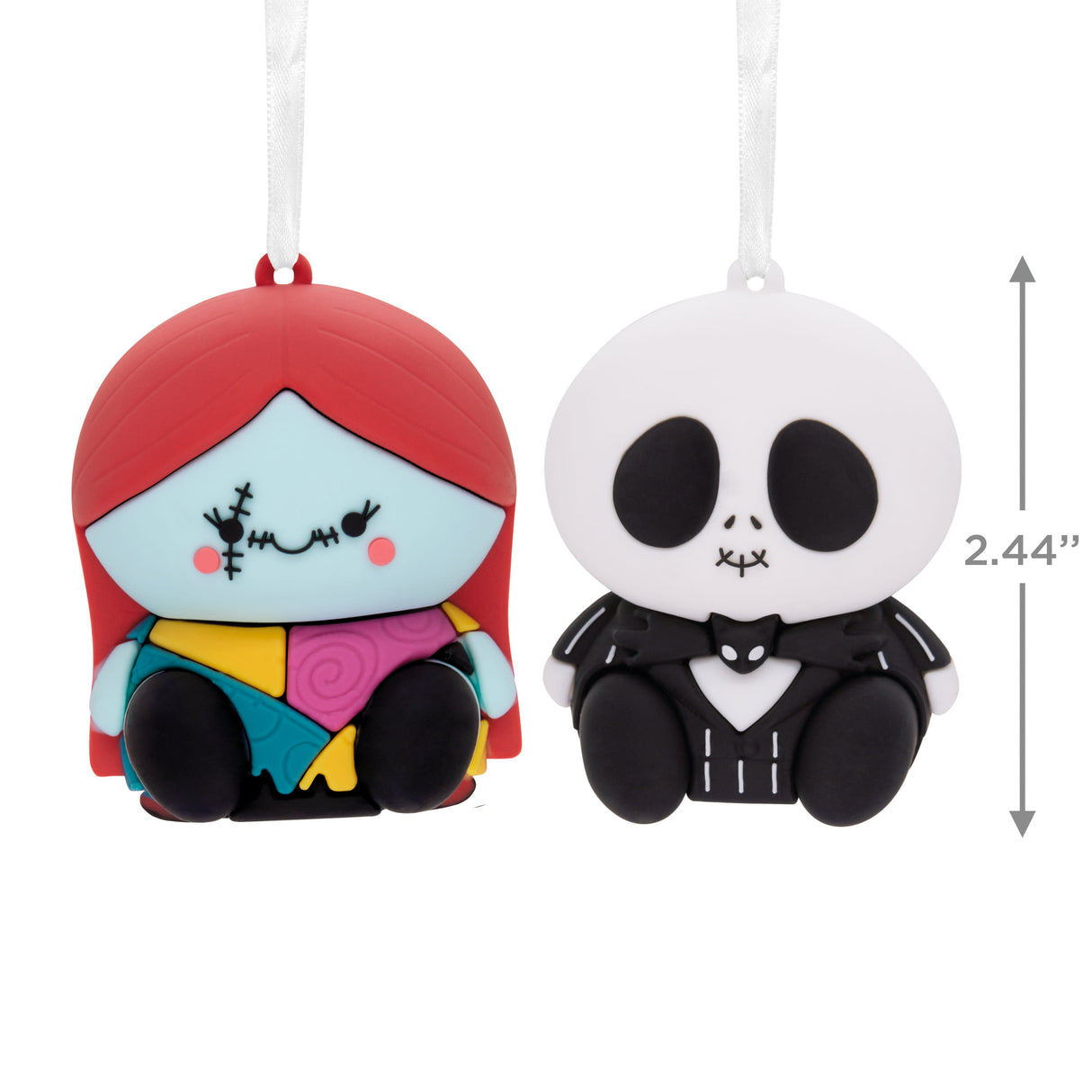 Better Together Disney Tim Burton's The Nightmare Before Christmas Jack and Sally Magnetic Christmas Ornaments, Set of 2, Shatterproof