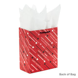 Hallmark 8" Medium Valentine's Day Gift Bags with Tissue Paper (3 Bags: Red with Black, Pink, White Stripes and Hearts)