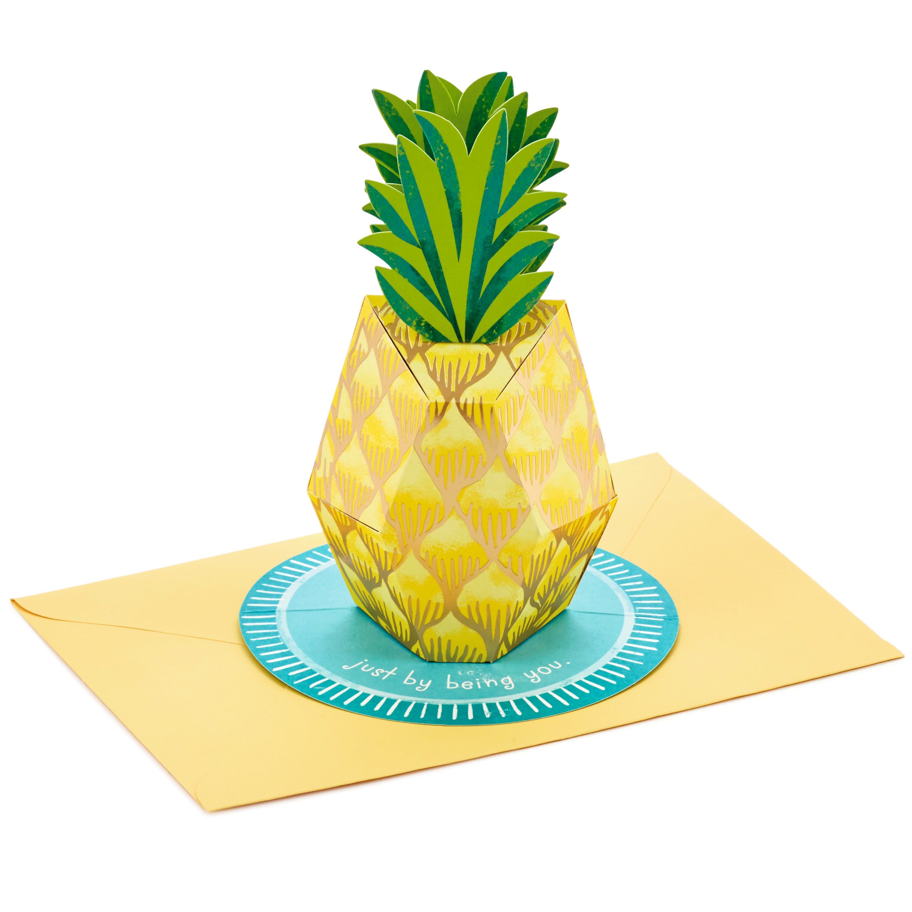 Hallmark Paper Wonder Pop Up Birthday Card, Thank You Card, Encouragement Card, All Occasion Card (Pineapple)