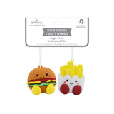 Better Together Burger and Fries Magnetic Christmas Ornaments for Tree, Set of 2