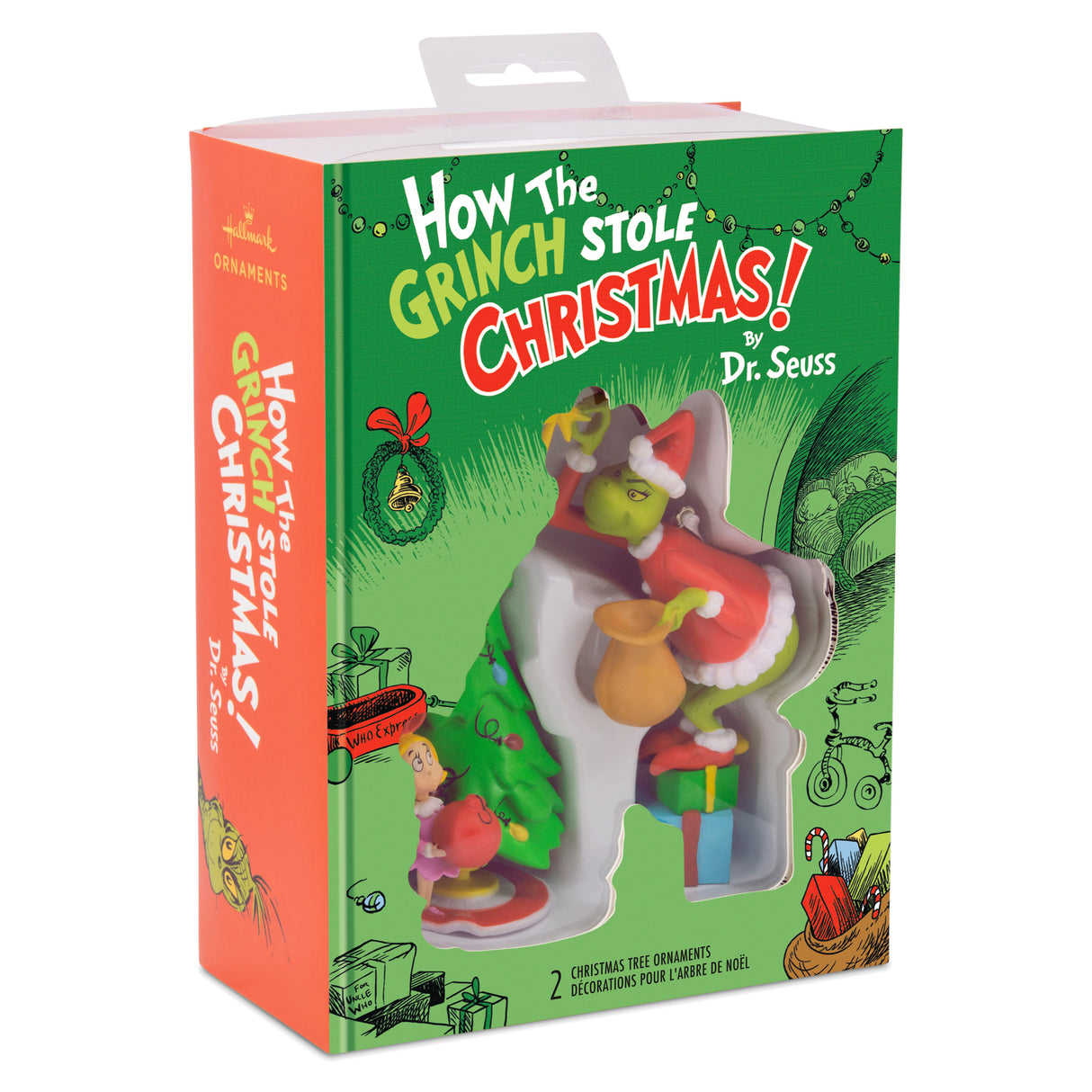 Dr. Seuss's How the Grinch Stole Christmas! Grinch and Cindy-Lou Who Christmas Ornaments, Set of 2