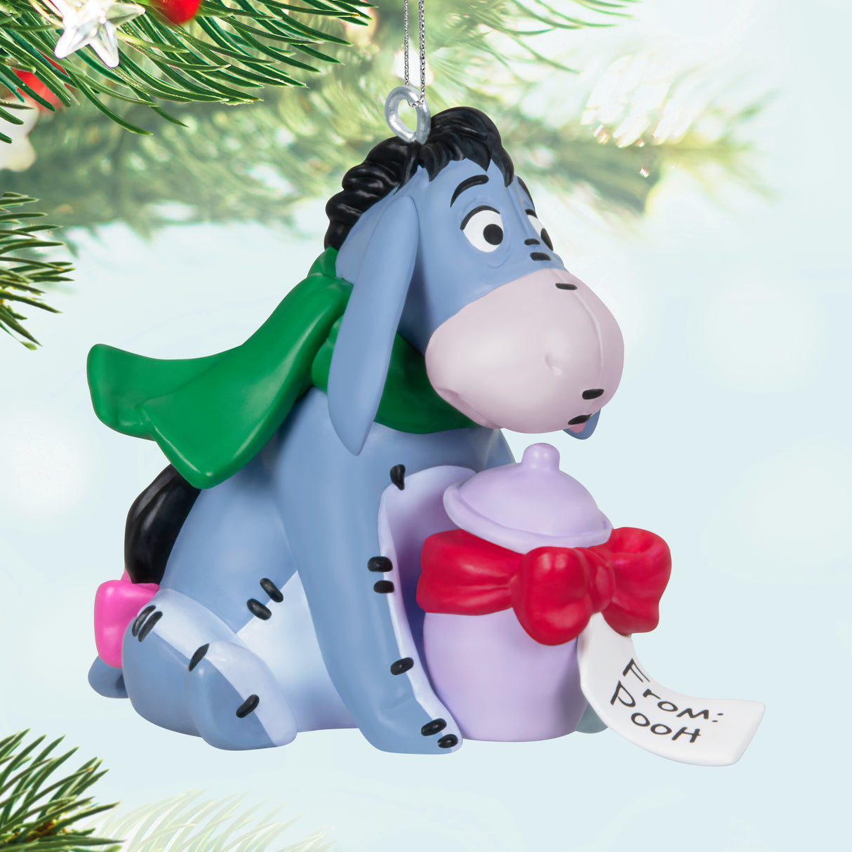 Keepsake Christmas Ornament 2024, Disney Winnie the Pooh A Gift for Eeyore, Gifts for Disney Fans