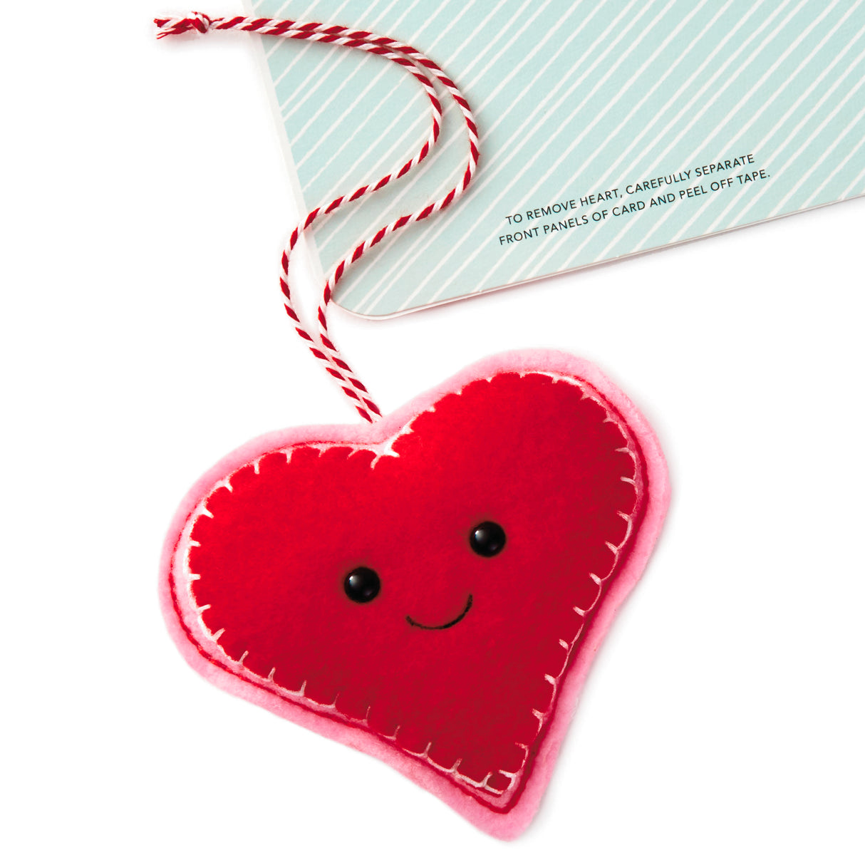 Signature Valentines Day Card for Kids (Removable Felt Heart Ornament)