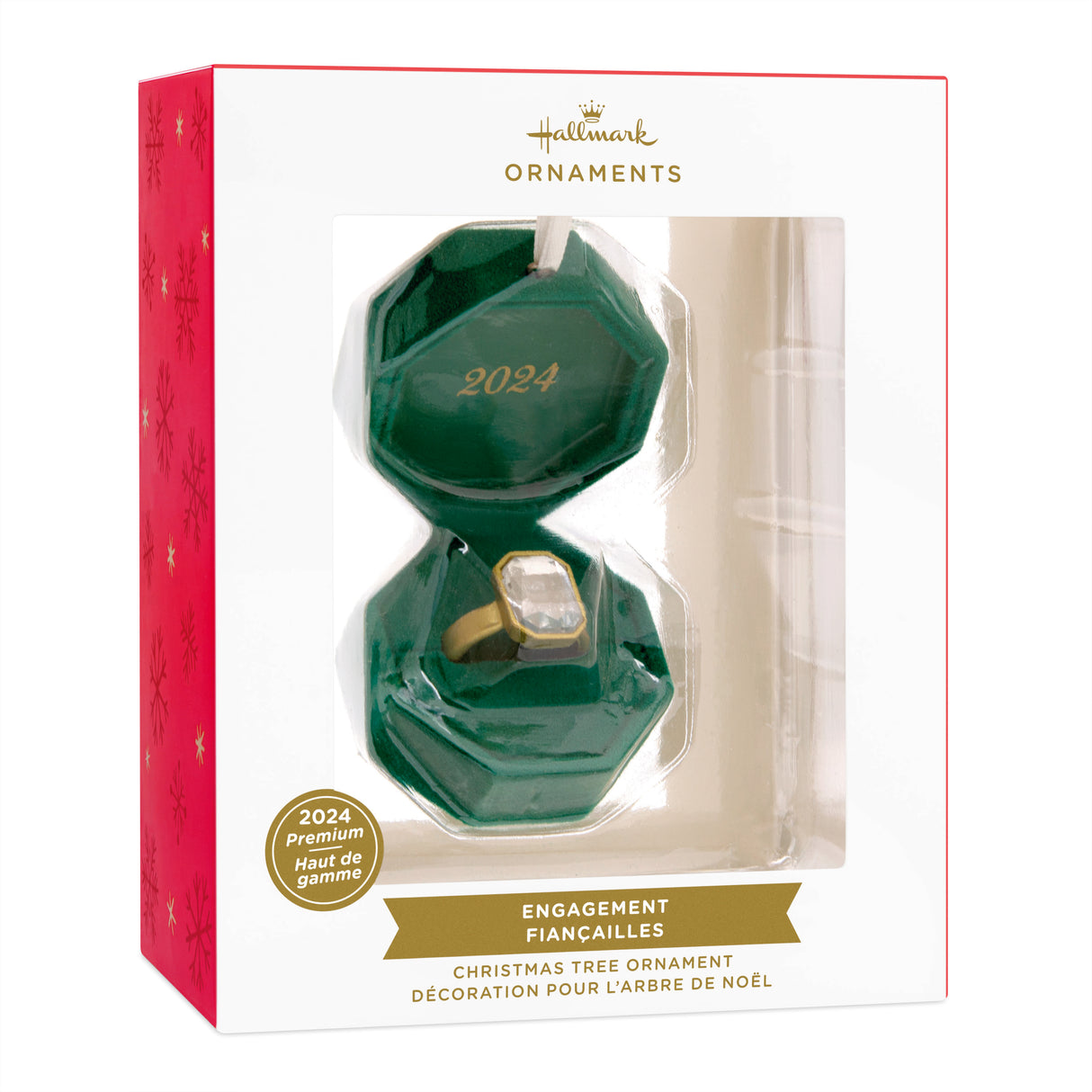 Engagement Ring in Green Box 2024 Christmas Ornament