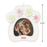 Keepsake Christmas Ornament 2024, Happy Dog 2024 Photo Frame, Porcelain, Pet Gifts