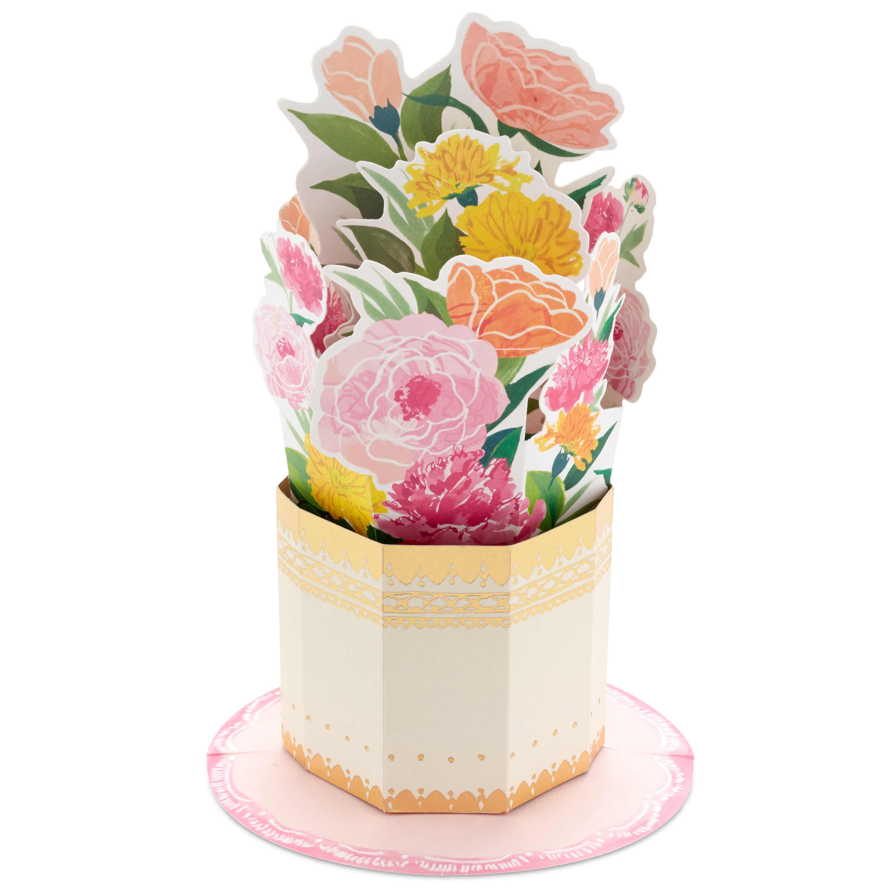 Hallmark Paper Wonder Pop Up Mothers Day Card (Bouquet, Gold Vase)