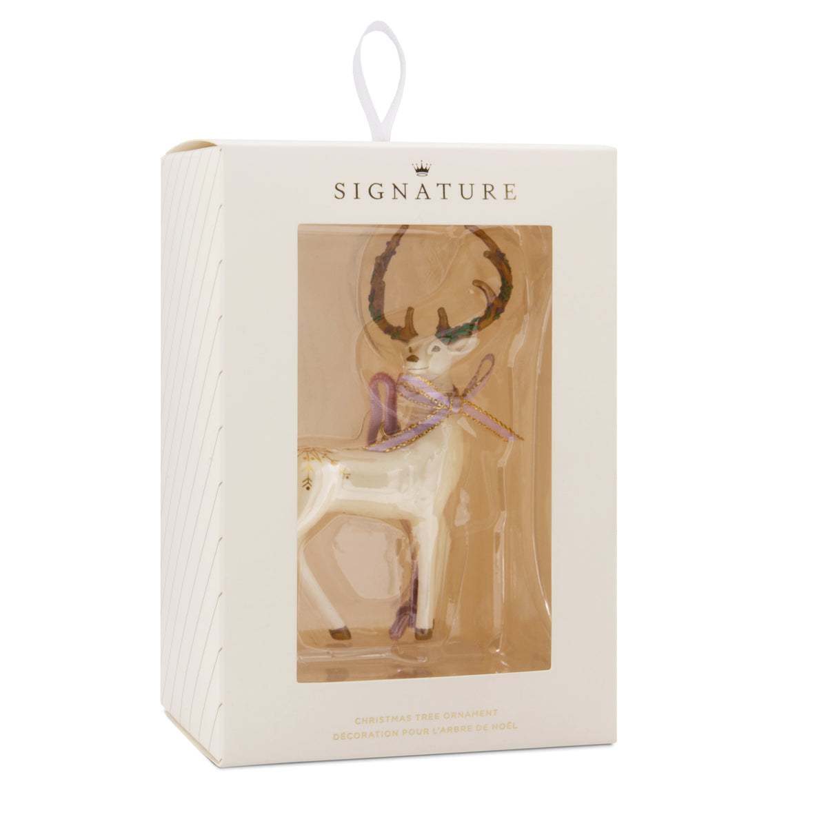 Signature White Deer Christmas Ornament