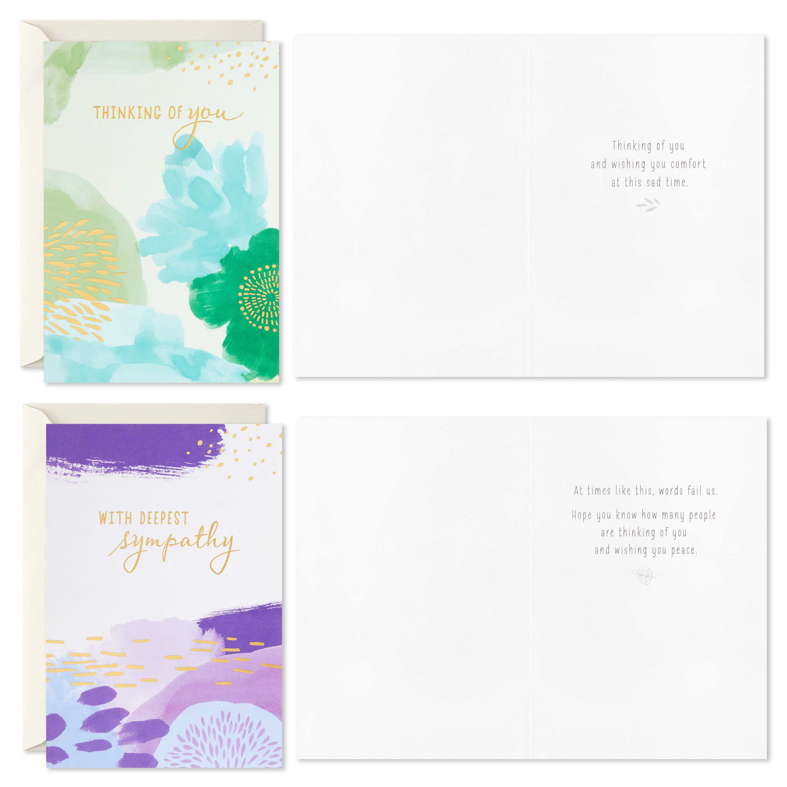 Sympathy Cards Assortment, Abstract Watercolor (16 Assorted Thinking of You Cards with Envelopes)