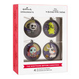 Disney Tim Burton's The Nightmare Before Christmas Scenes Mini Christmas Ornaments, Shatterproof, Set of 4