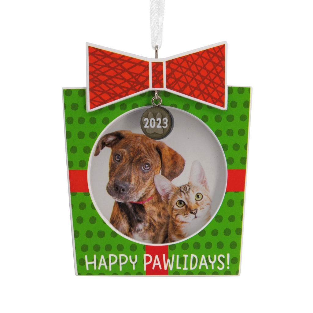 Hallmark Christmas Ornament Happy Pawlidays 2023 Pet Photo Frame