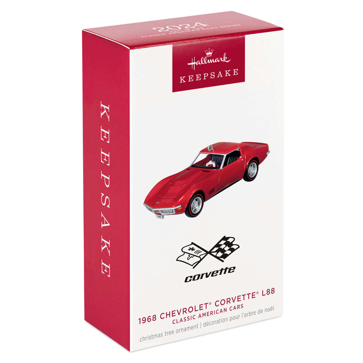 Keepsake Christmas Ornament 2024, Classic American Cars 1968 Chevrolet Corvette L88 2024, Metal, Gifts for Car Collectors