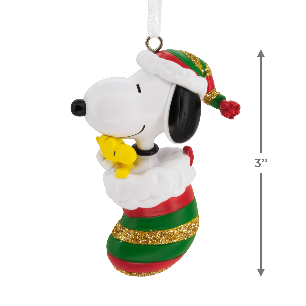 Hallmark Christmas Ornament (Peanuts Snoopy and Woodstock in Stocking)