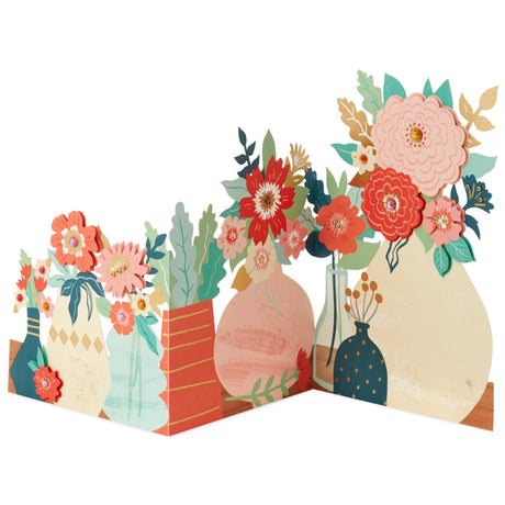 Hallmark Signature Blank Card for Women (Displayable Accordion Fold Flowers)