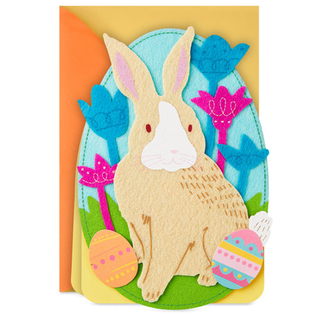 Hallmark Easter Card with Sound (Felt Bunny Plays "You Are My Sunshine") for Kids, Grandchildren, Friends