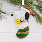 Hallmark Christmas Ornament (Peanuts Snoopy and Woodstock in Stocking)