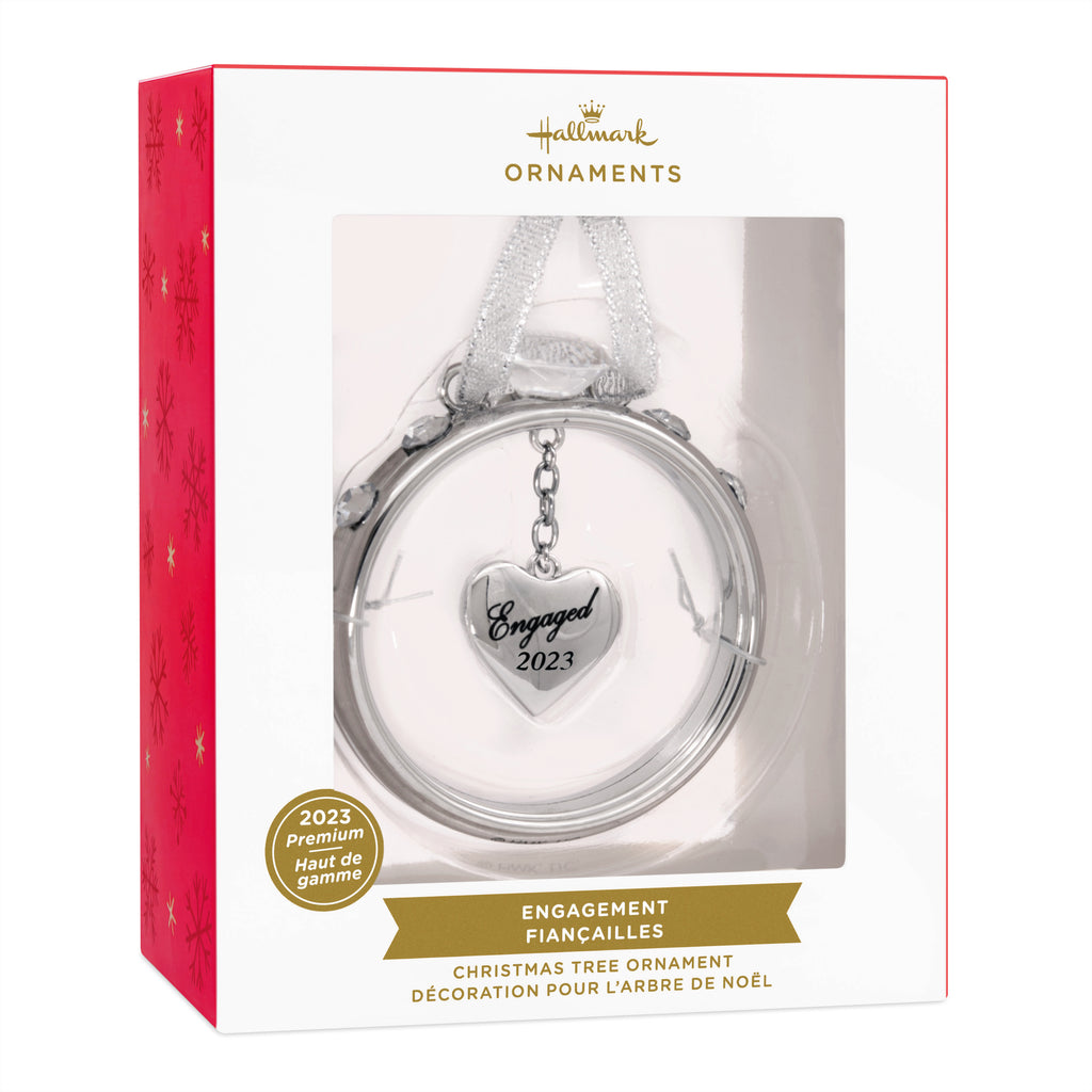 Hallmark Christmas Ornament Engaged 2023 Ring Premium Metal
