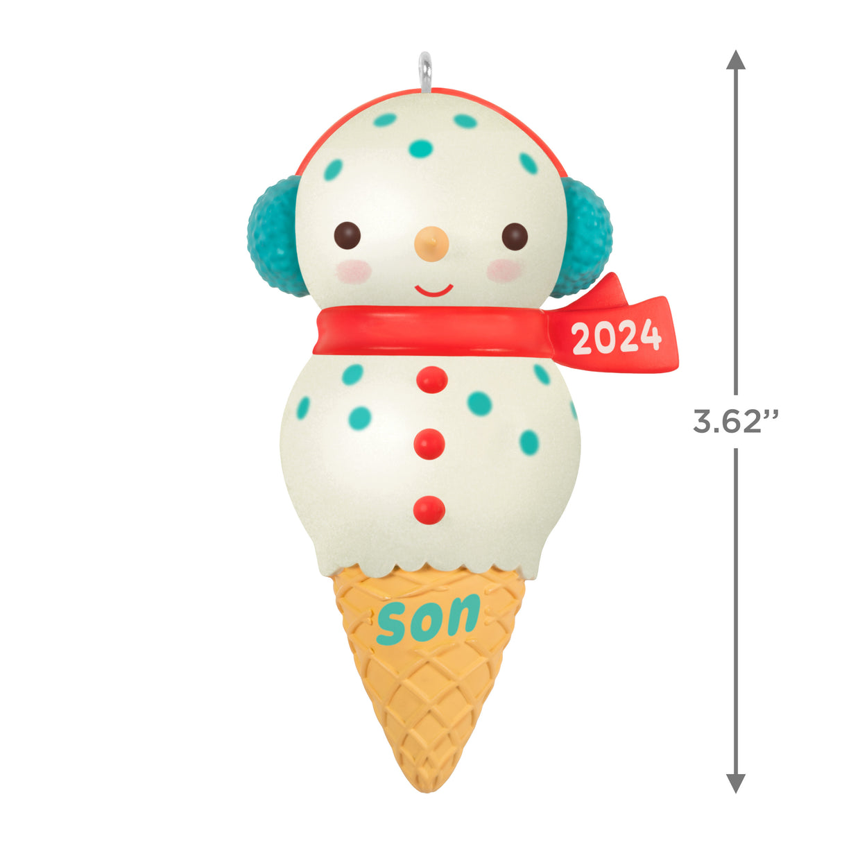 Keepsake Christmas Ornament 2024, Son Snowman Ice Cream Cone 2024, Family Gifts