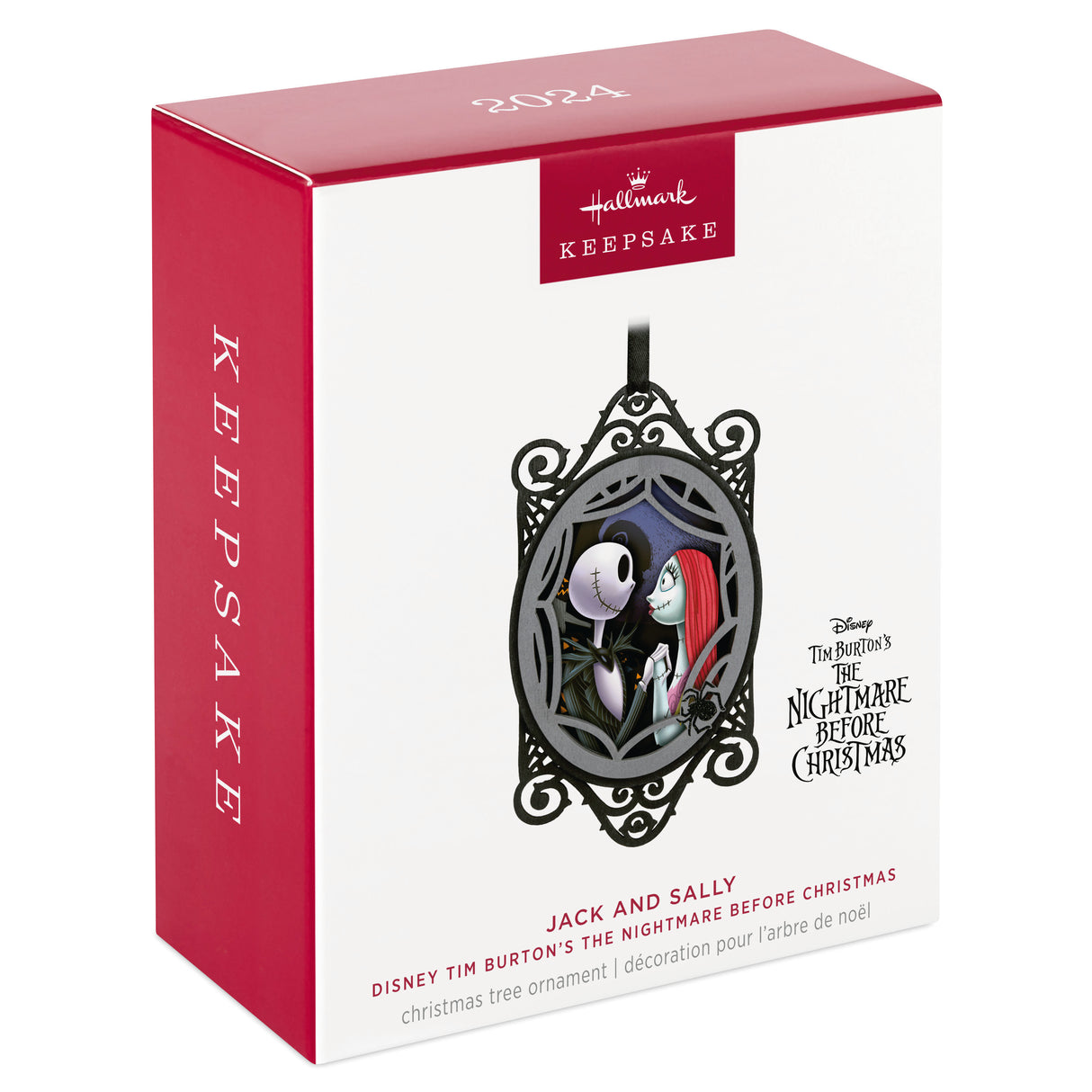 Keepsake Christmas Ornament 2024, Disney Tim Burton's The Nightmare Before Christmas Jack and Sally Papercraft, Gifts for Disney Fans