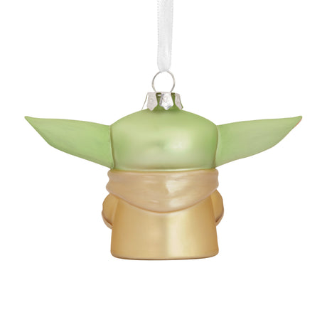 Star Wars: The Mandalorian Grogu Holding Cup Christmas Ornament, Blown Glass, May the 4th