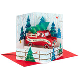 Hallmark Paper Wonder Displayable Pop Up Christmas Card (Red Truck)