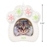 Keepsake Christmas Ornament 2024, Pretty Kitty 2024 Photo Frame, Porcelain, Pet Gifts