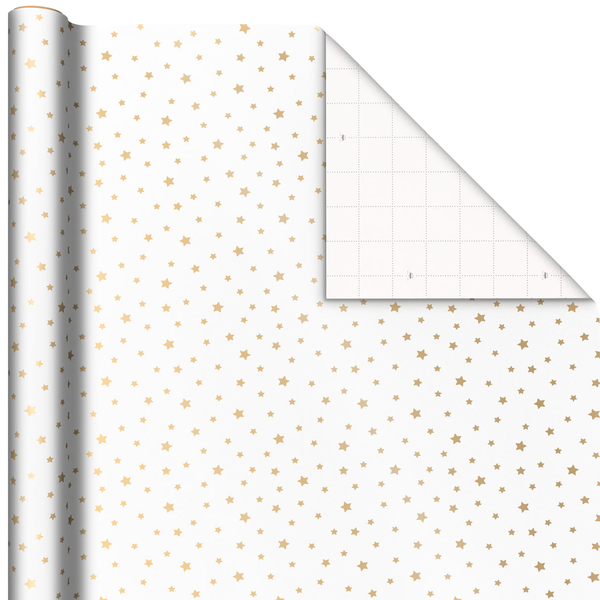 Hallmark All Occasion Wrapping Paper Bundle with Cut Lines on Reverse - White and Gold (3-Pack: 105 sq. ft. ttl.) for Birthdays, Weddings, Valentine's Day, Graduations, Engagements, Bridal Showers and More