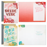 Hallmark Wedding Events Card Assortment, 4 Cards with Envelopes (Engagement Congratulations, Bachelorette, Bridal Shower, Wedding)