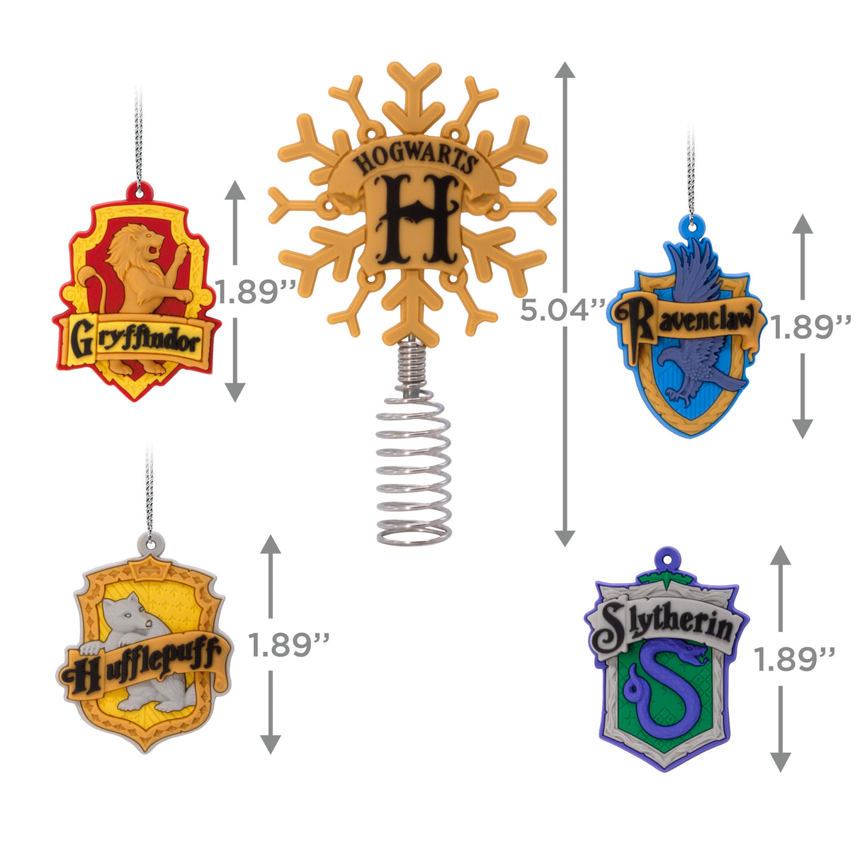 Harry Potter Mini Christmas Tree Topper and Ornaments, Set of 5