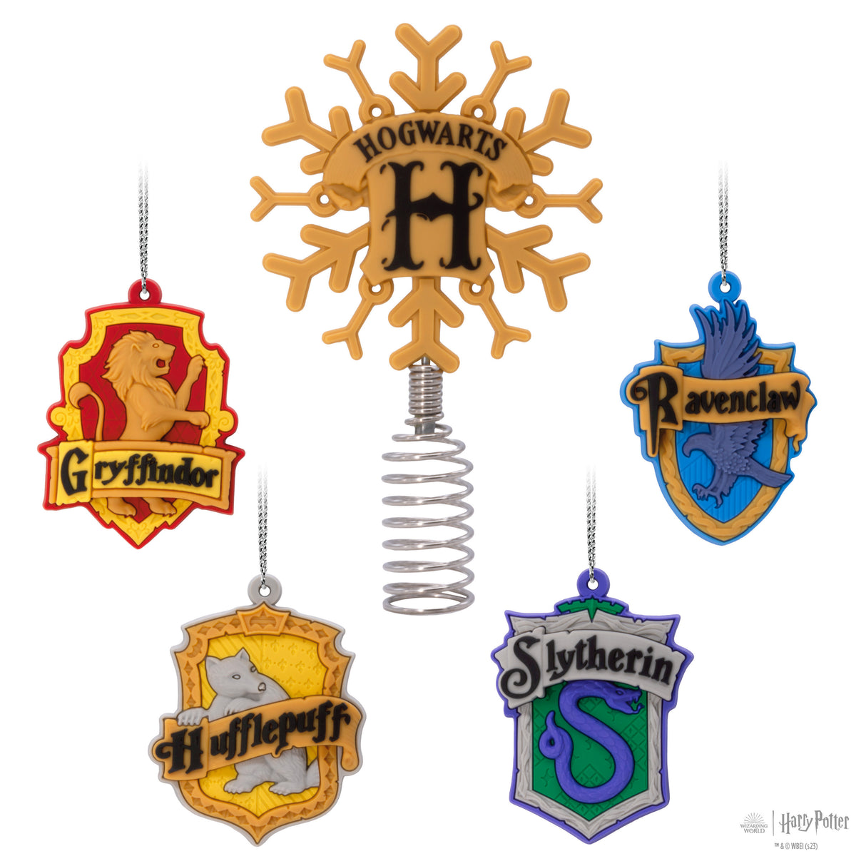 Harry Potter Mini Christmas Tree Topper and Ornaments, Set of 5