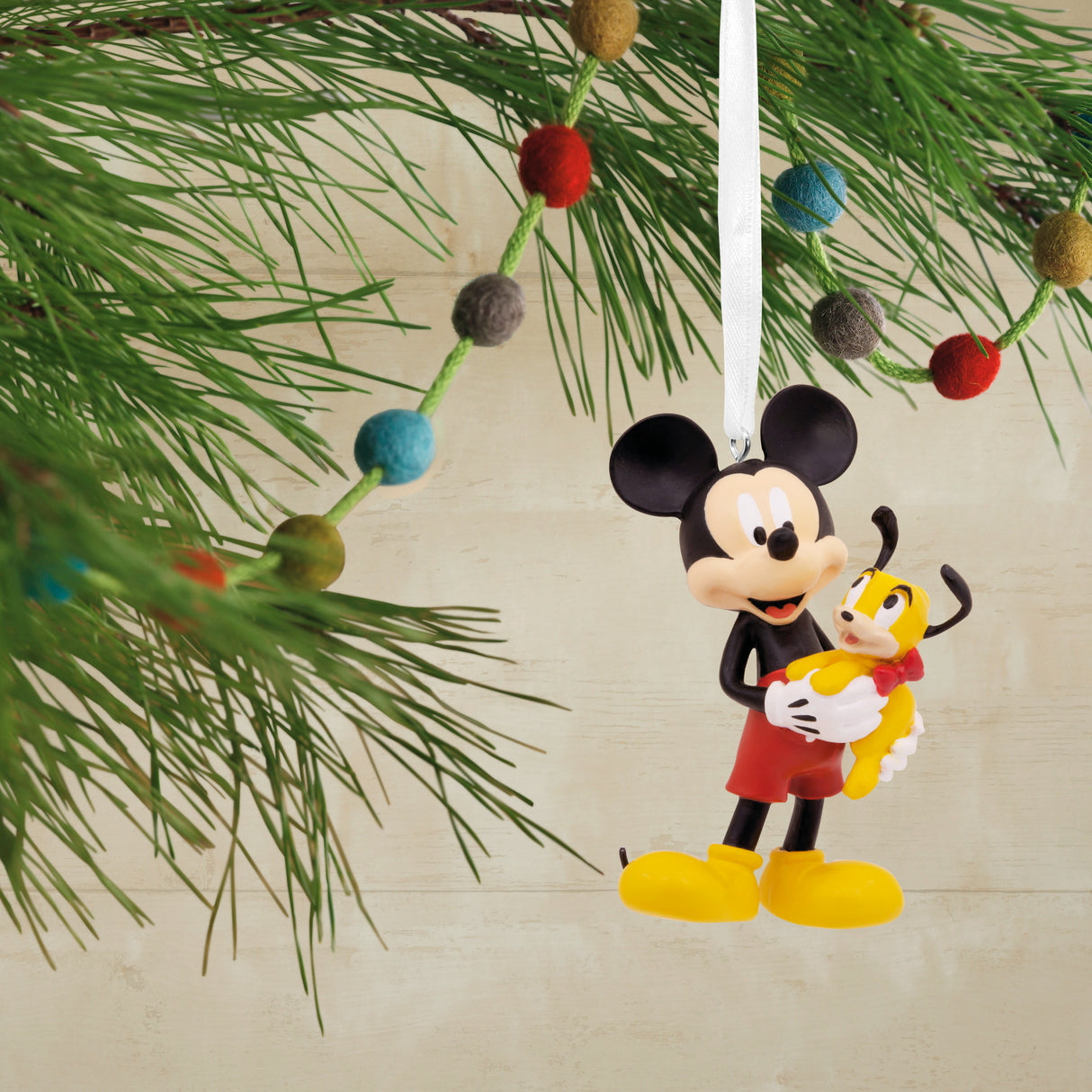 Disney Mickey Mouse Holding Puppy Christmas Ornament