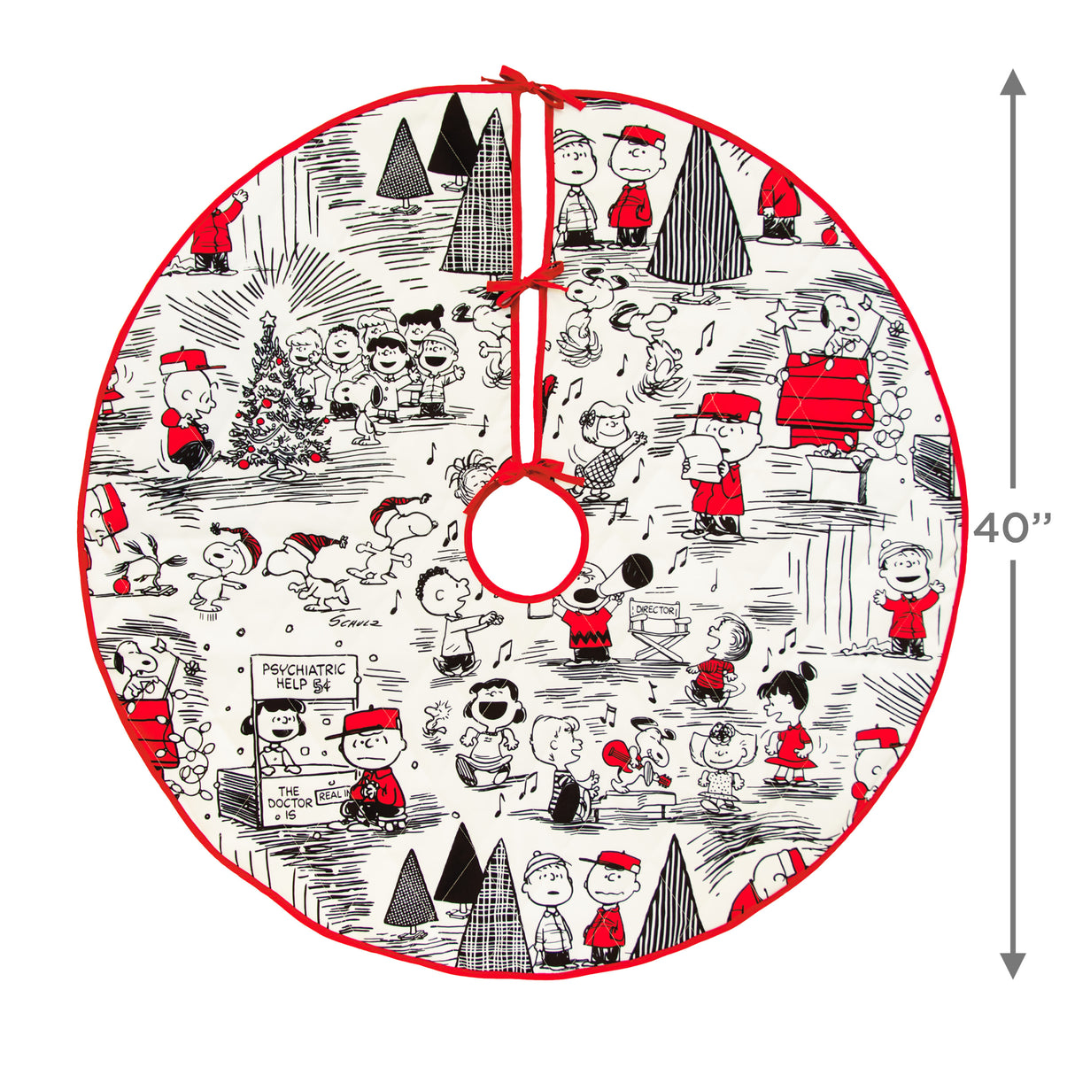 Peanuts 40" Christmas Tree Skirt, Fabric