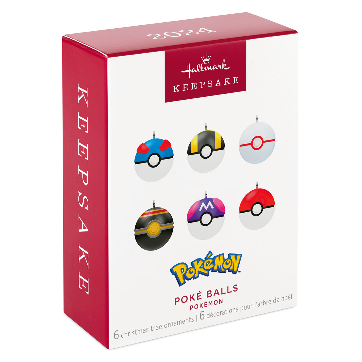 Keepsake Mini Christmas Ornaments 2024, Pokémon Poké Balls, Set of 6, Gifts for Pokémon Fans