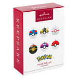 Keepsake Mini Christmas Ornaments 2024, Pokémon Poké Balls, Set of 6, Gifts for Pokémon Fans