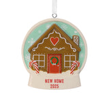 Hallmark Christmas Ornament (Gingerbread Snow Globe New Home 2025, Ceramic)
