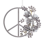 Signature Peace Sign with Flowers Christmas Ornament