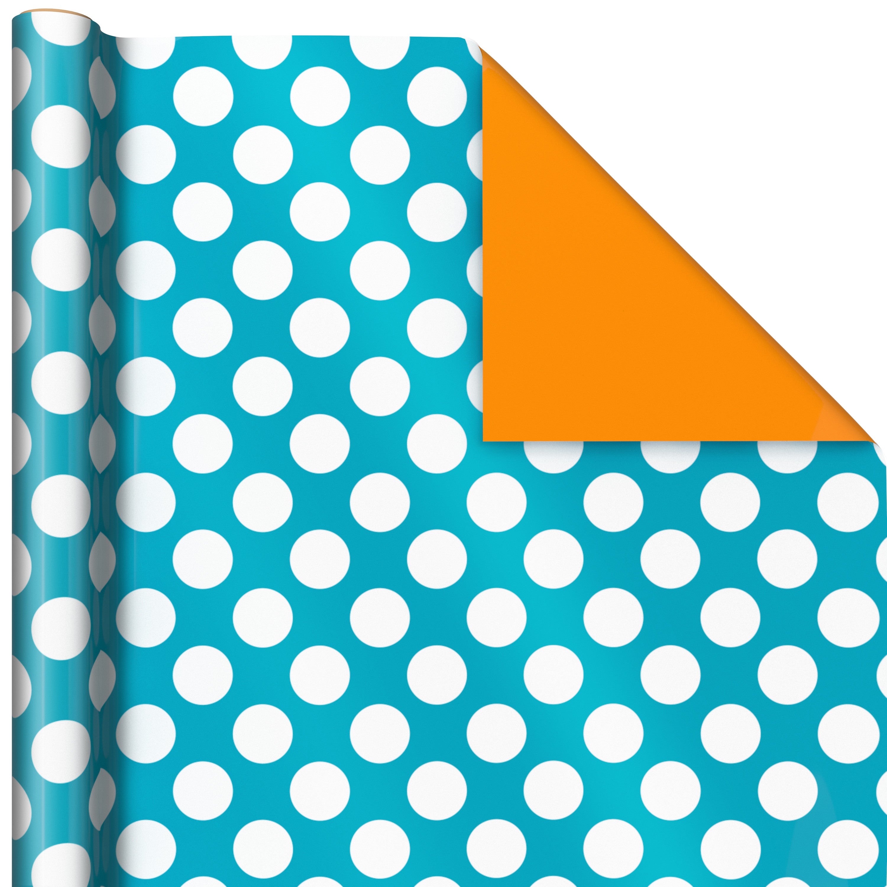 Hallmark All Occasion Reversible Wrapping Paper Bundle - Solids & Dots, Diamonds, Triangles (3 Rolls; 75 sq. ft. ttl) Yellow, Orange, Blue, Black and White