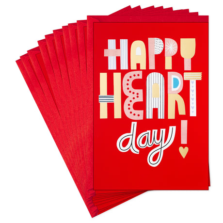 Hallmark Pack of Valentines Day Cards or Galentines Day Cards, Happy Heart Day (10 Valentine's Day Cards with Envelopes)