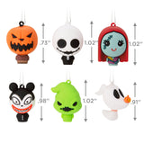 Disney Tim Burton's The Nightmare Before Christmas 1" Miniature Shatterproof Christmas Ornaments, Set of 6 Mini Ornaments, Shatterproof