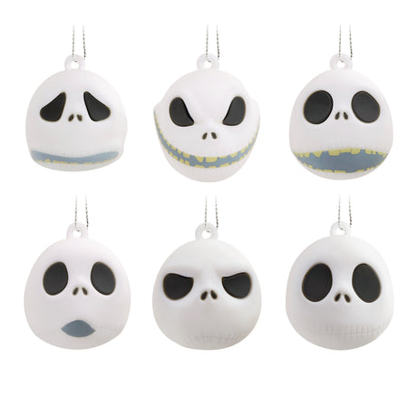 Hallmark Mini Christmas Ornaments (Disney Tim Burton's The Nightmare Before Christmas Jack Skellington Heads Shatterproof), Set of 6