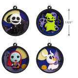 Disney Tim Burton's The Nightmare Before Christmas Scenes Mini Christmas Ornaments, Shatterproof, Set of 4