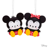 Better Together Disney Mickey and Minnie Magnetic Christmas Ornaments, Set of 2, Shatterproof