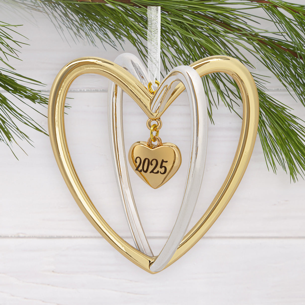 Hallmark Christmas Ornament (Double Heart 2025, Metal)