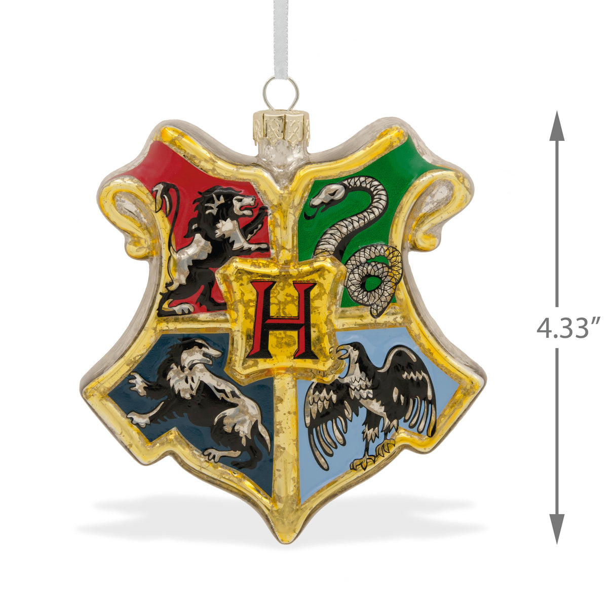 Hallmark Christmas Ornament (Harry Potter Hogwarts Crest Blown Glass)