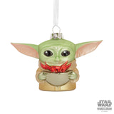 Star Wars: The Mandalorian Grogu Holding Cup Christmas Ornament, Blown Glass, May the 4th