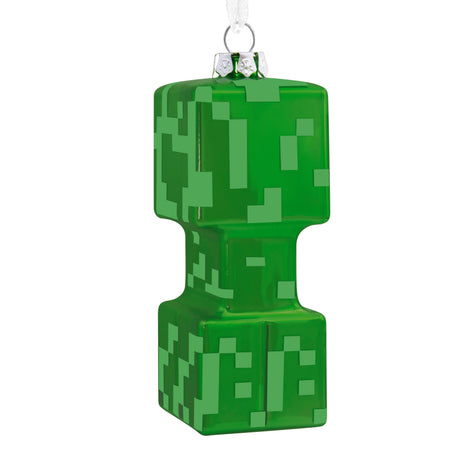 Minecraft Creeper Christmas Ornament, Blown Glass