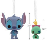 Hallmark Christmas Ornaments (Disney Stitch With Scrump Funko POP!), Set of 2