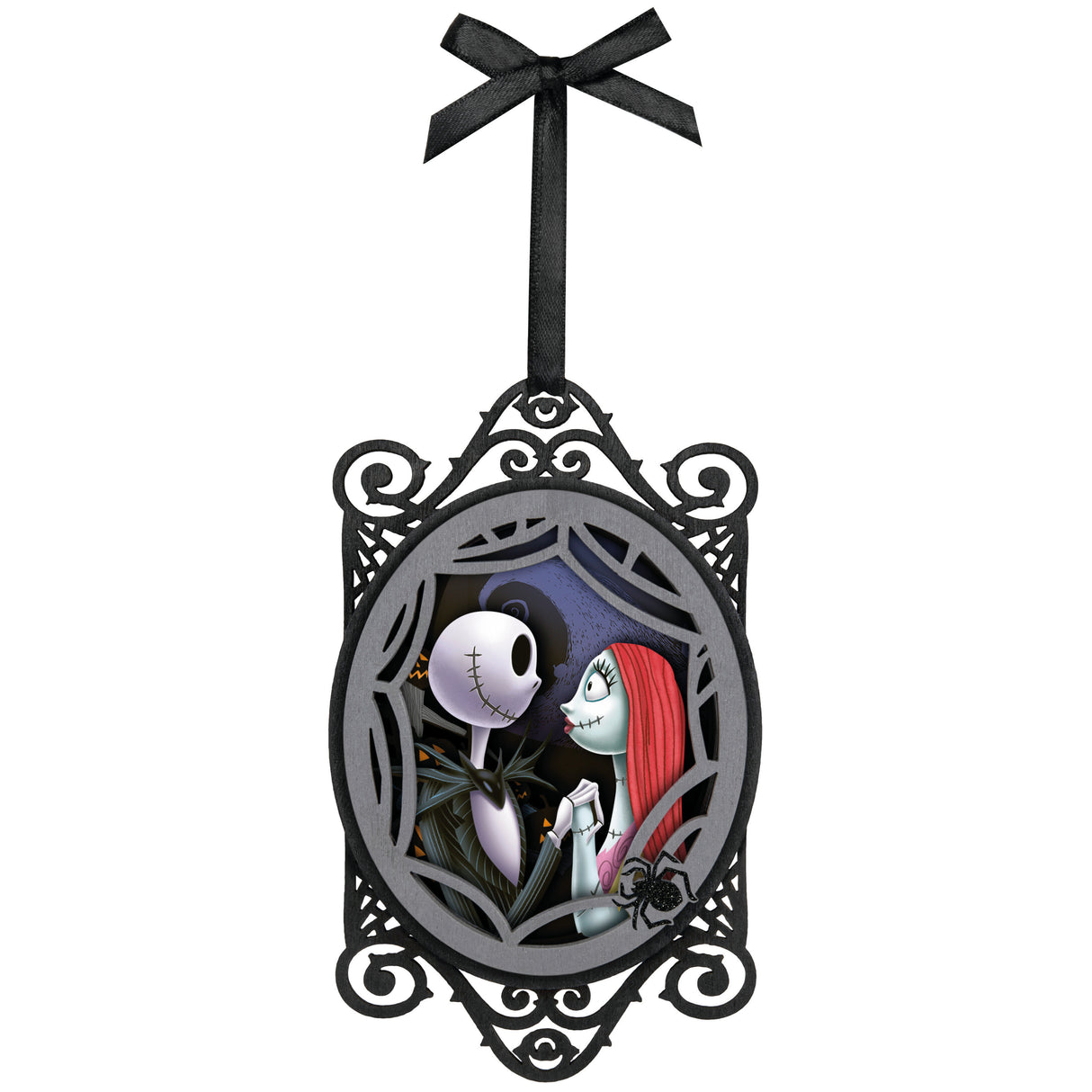 Keepsake Christmas Ornament 2024, Disney Tim Burton's The Nightmare Before Christmas Jack and Sally Papercraft, Gifts for Disney Fans