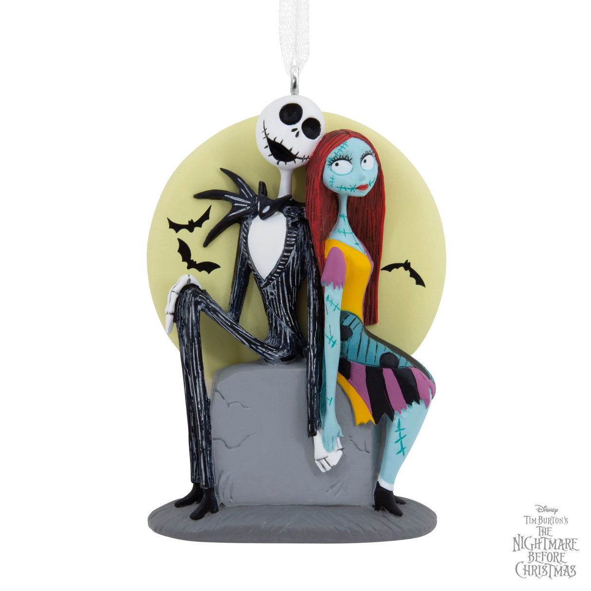 Hallmark Christmas Ornament (Disney Tim Burton's The Nightmare Before Christmas Jack and Sally on Tombstone)